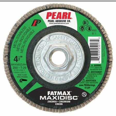 PEARL Fatmax Zirconia Maxidisc 4-1/2 x 5/8-11 Z60 T-29 MAX4560ZJ9H